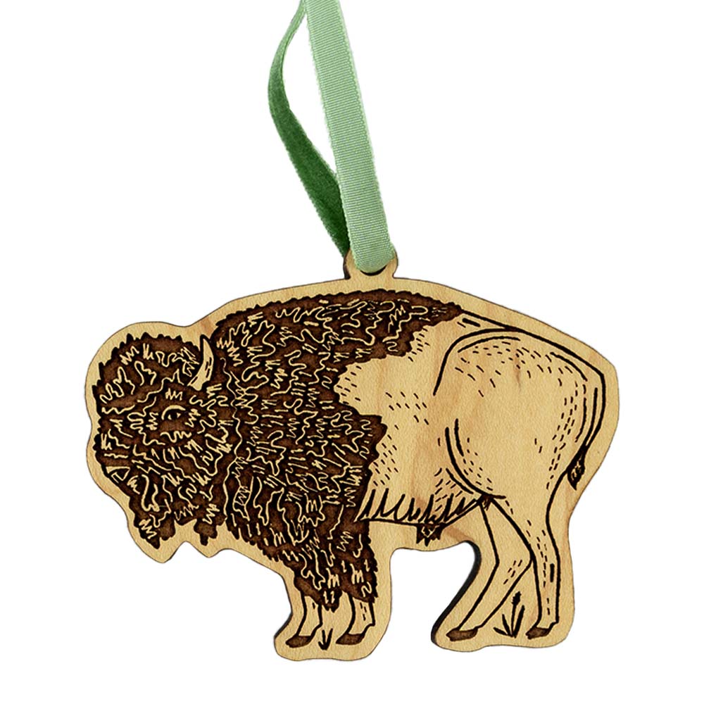 The Bison Ornament by Noteworthy Paper & Press is a great Montanan addition to any room, car, or Christmas tree!