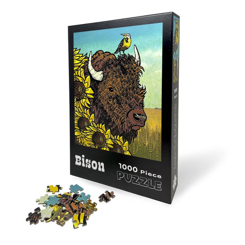 Bison and Sunflower Puzzle by Two Little Fruits