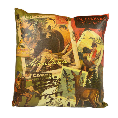 Black Bear Lodge Montana Pillow by Meissenburg Designs - throw pillows