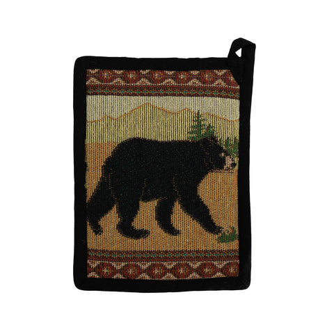 Black Bear Pot Holder by Kinara Fine Weavings