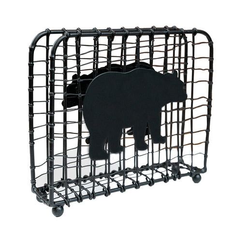 Black Bear Wire Lunch Napkin Holder by Park Designs - rustic napkin holder