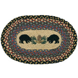 Oval Mini Swatch Trivet Rug by Capitol Earth Rugs (Black Bears)