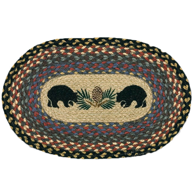 Oval Mini Swatch Trivet Rug by Capitol Earth Rugs (Black Bears)