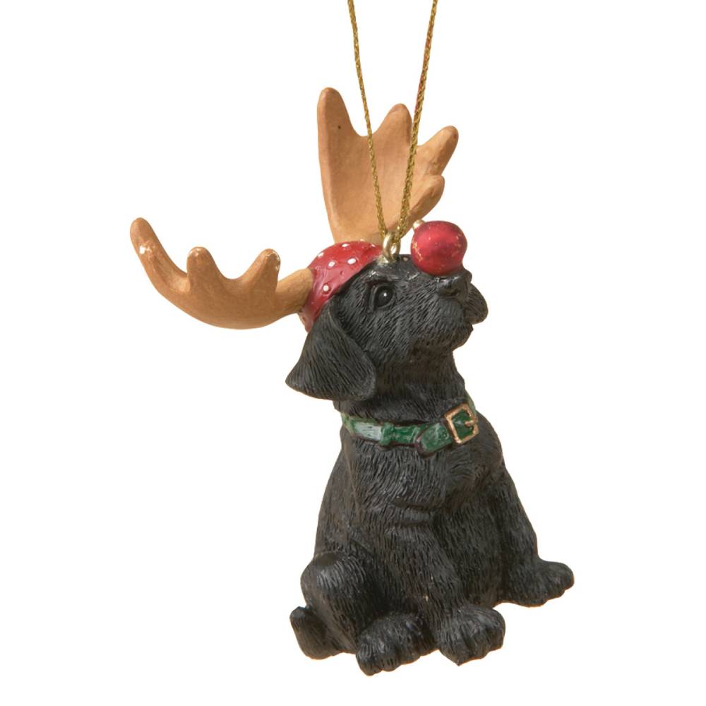 Black Lab Santa's Lil Helper Ornament