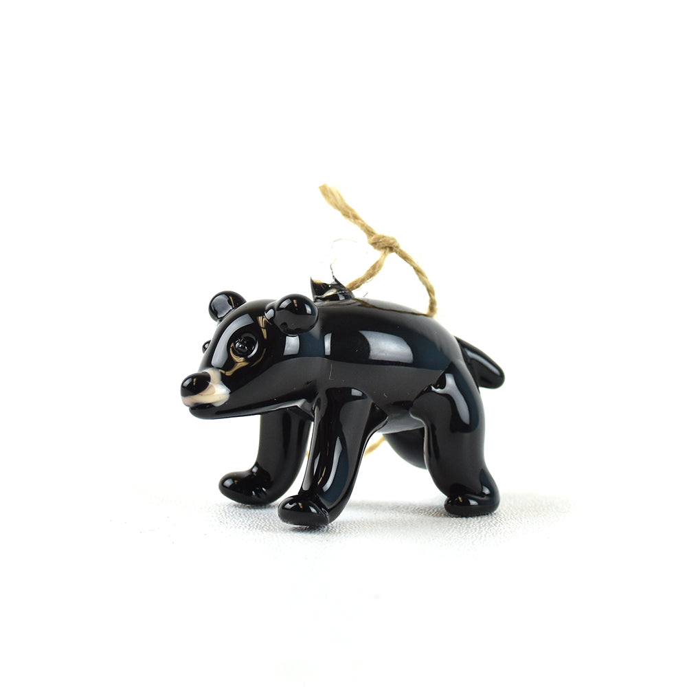 Black Blown-Glass Bear Christmas Ornament by Art Studio Company at Montana Gift Corral