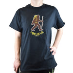 Black Montana Sasquatch Backpacking Tee Shirt by Fat Graphics