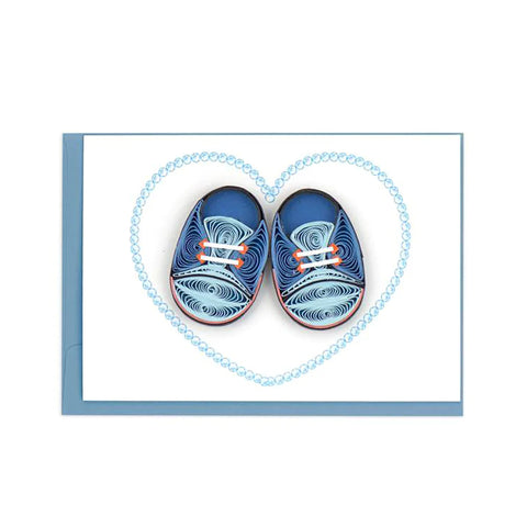 Baby Booties Gift Enclosure Card by Quilling Card