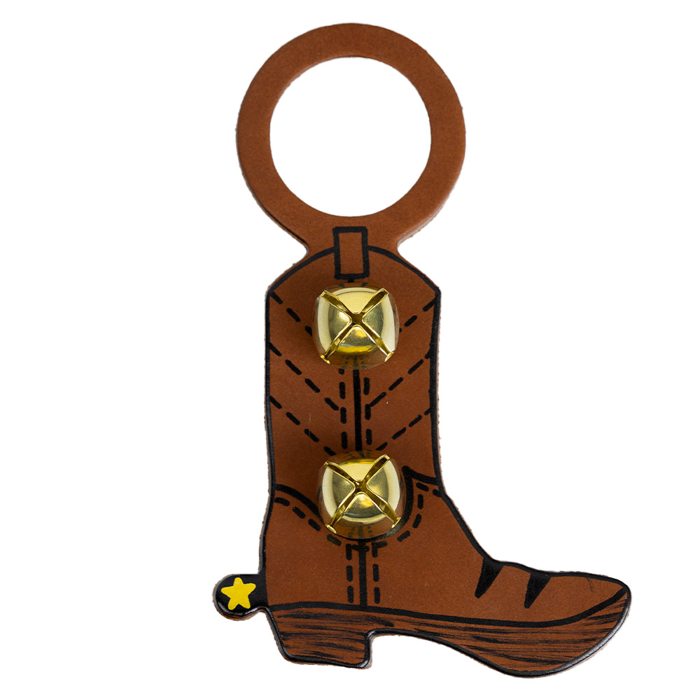 Boot Bells - taupe - brass hanging bells