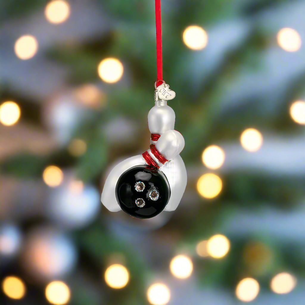 The Bowling Ball and Pins Christmas Ornament by Old World Christmas makes a great gift and decoration for any bowing family! 