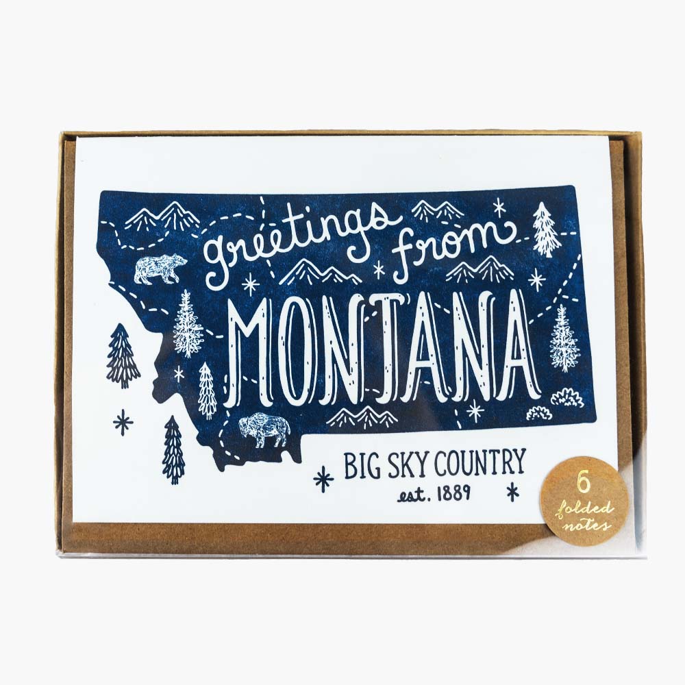 The Boxed Montana Greeting Cards by Noteworthy Paper & Press gives you 6 cards in this box set for 6 or your friends! 