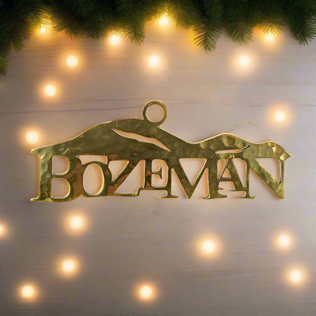 Bozeman Mountains Stainless Steel Ornaments - Brass