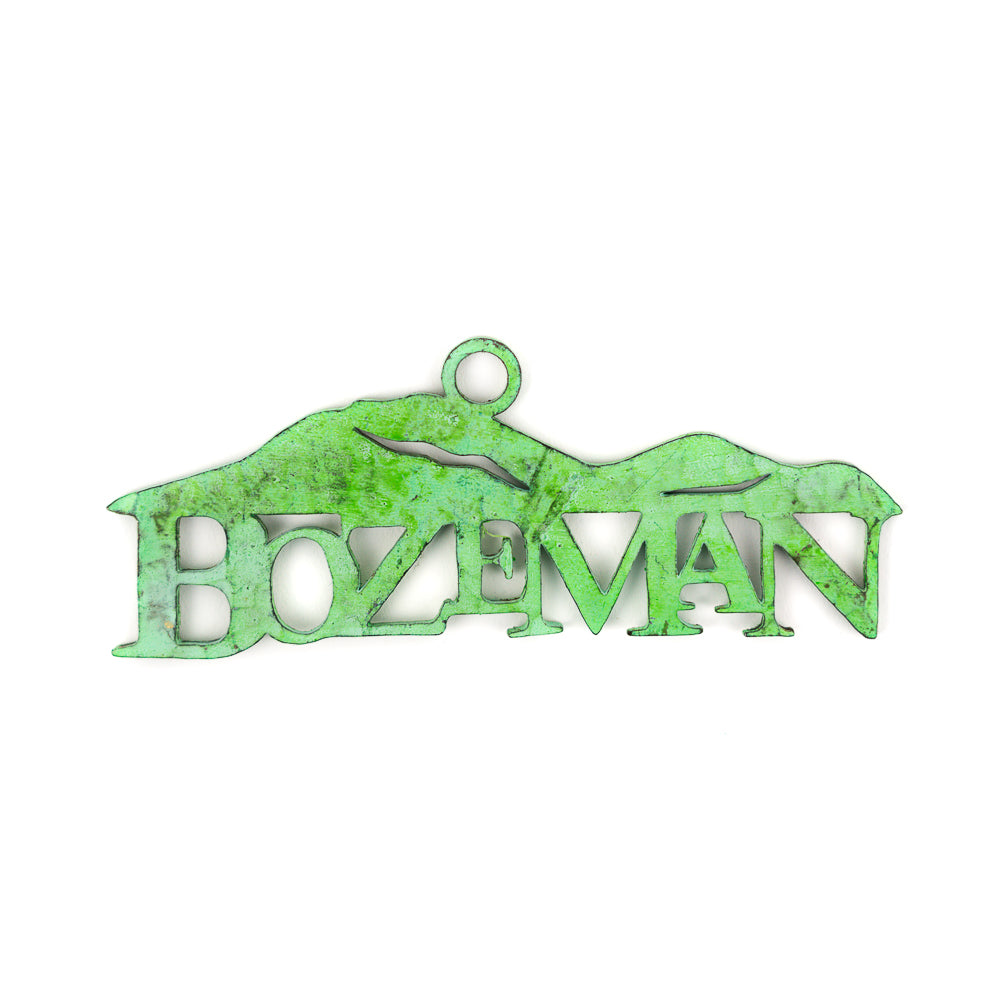 Bozeman Mountains Stainless Steel Ornament - Green