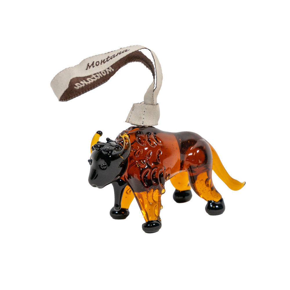 The Montana Brown Buffalo Blown Glass Ornament by Art Studio Company is a great keepsake after your have visited Montana!