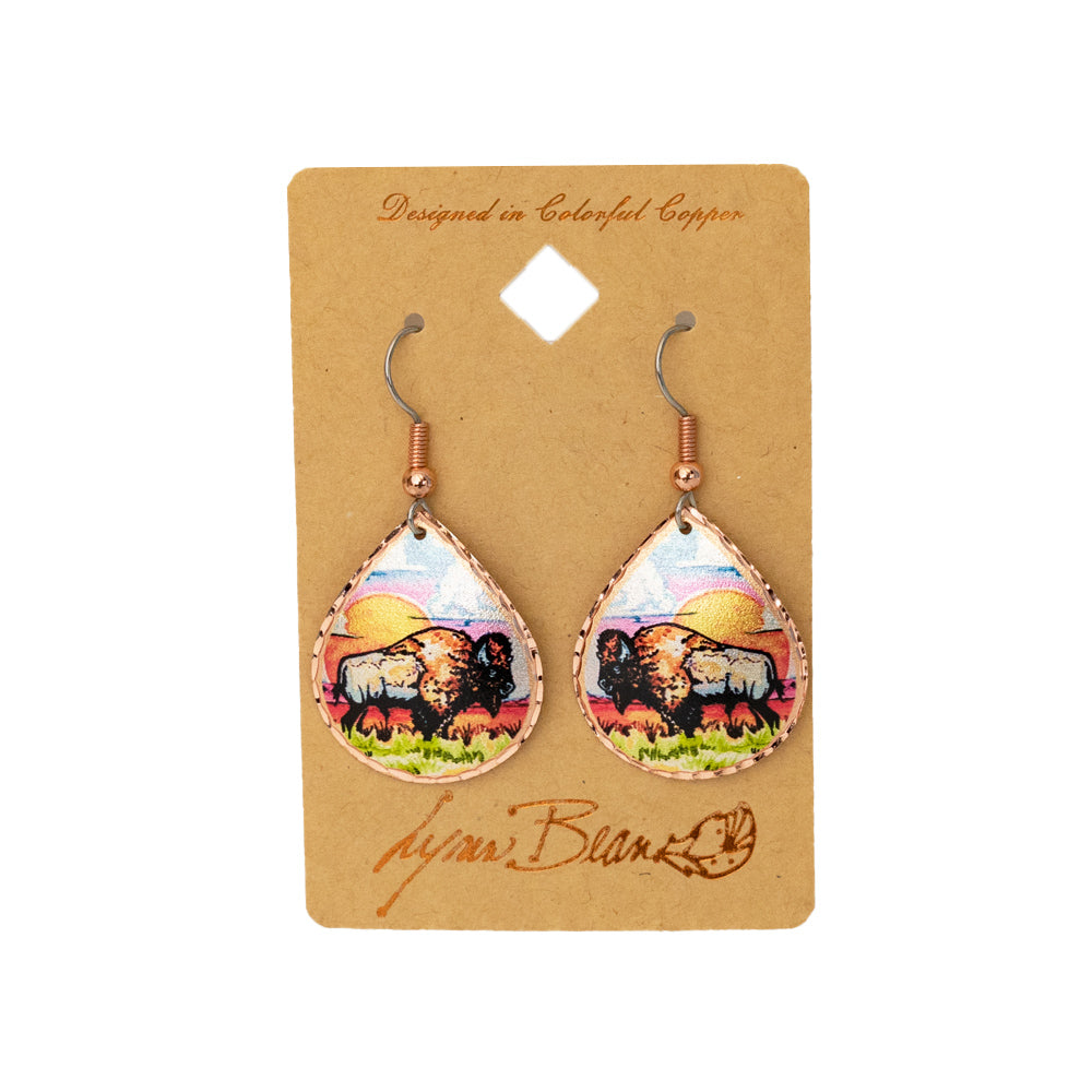 The Buffalo Side Full Body Earrings by Lynn Bean brings you a stunning pair of bison so that you can carry the strength and unity of the bison with you wherever you go.