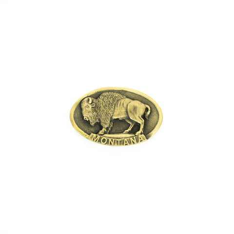 Montana Buffalo Brass Belt Buckle by Colorado Silver Star