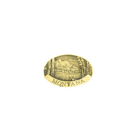 Montana Scene Cast Brass Belt Buckle by Colorado Silver Star