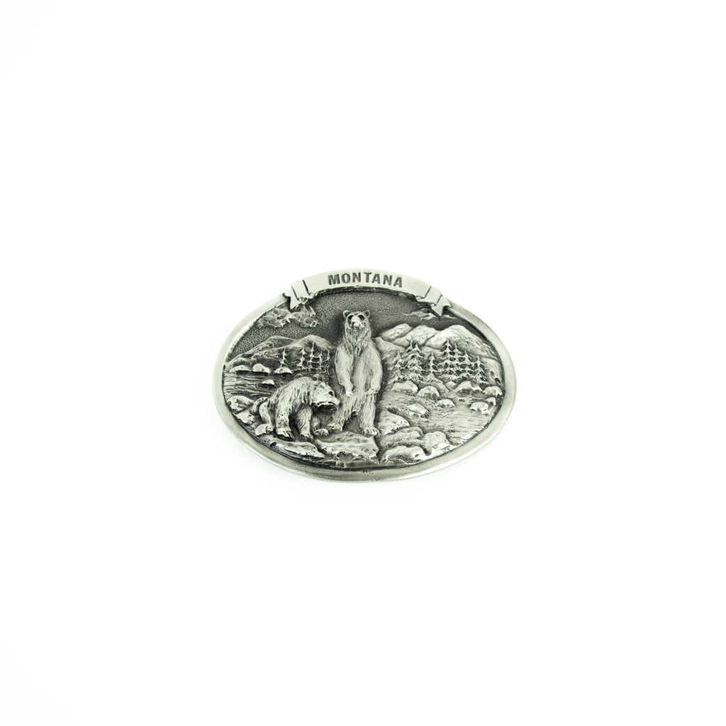 Montana Standing Bear Pewter Belt Buckle by Colorado Silver Star