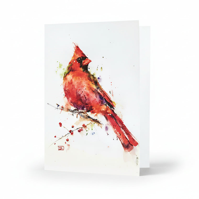 Dean Courser Cardinal Bird Watercolor Greeting Card