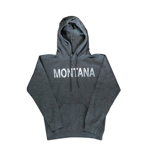 Dark Heather Textured State Montana Hoodie by Sherry Manufacturing (5 sizes)