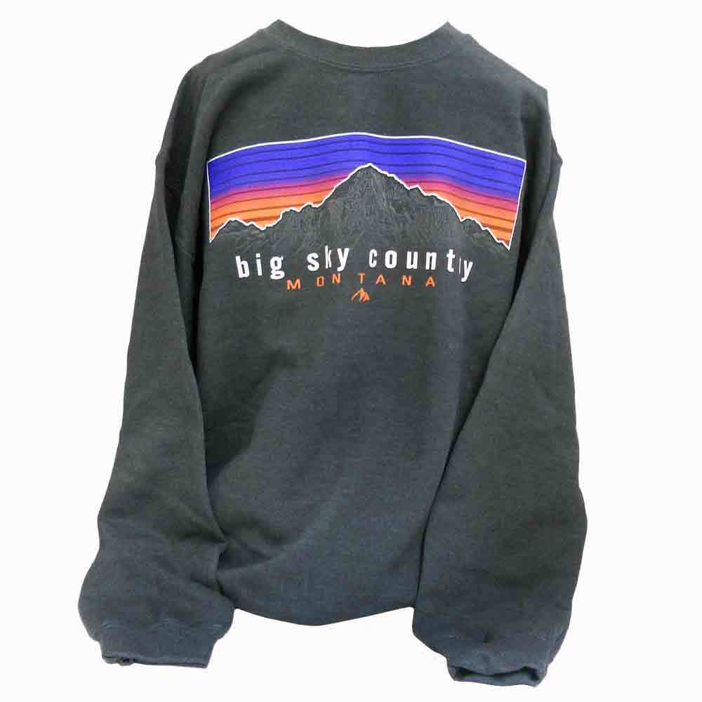 Charcoal Horizons Retro Stripe Mountain Sweatshirt