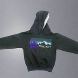 Everyone needs at least one comfortable hoodie! The Charcoal Midnight Reflection Mountain Moose Youth Montana Hoodie is the perfect way to show some Montana love.