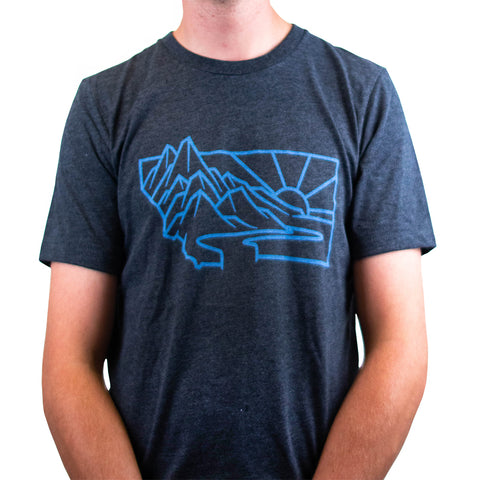 Charcoal and Light Blue Heritage Montana T-Shirt