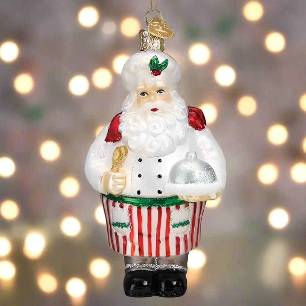 glass santa ornaments - Chef Santa Ornament by Old World Christmas