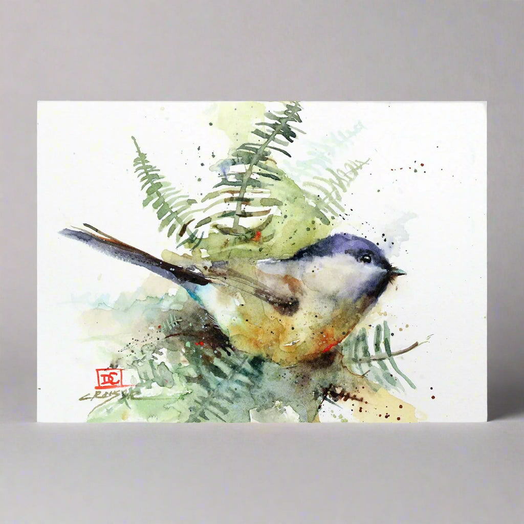 Dean Crouser Chickadee and Ferns Greeting Card