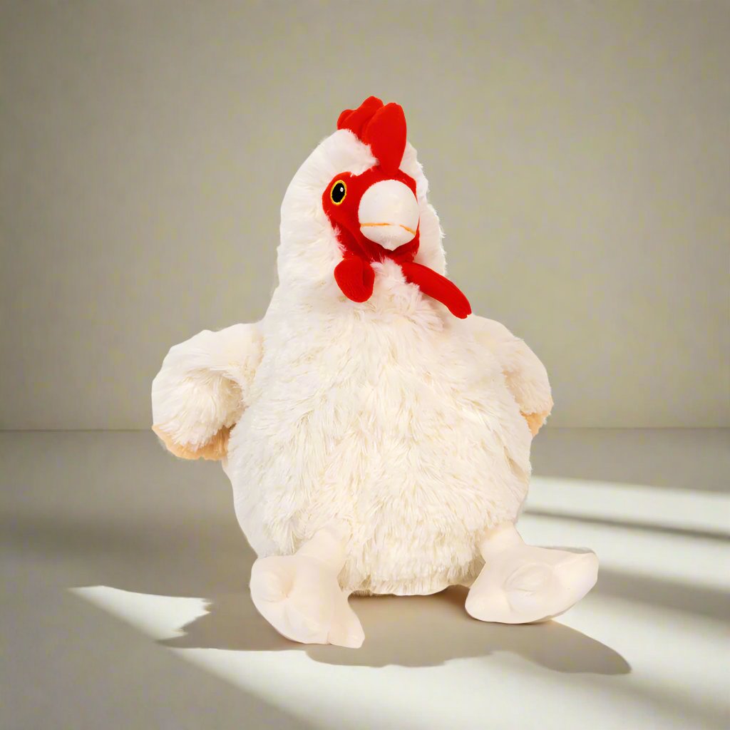 We are obsessed with the Warmies Chicken by Intelex USA.
