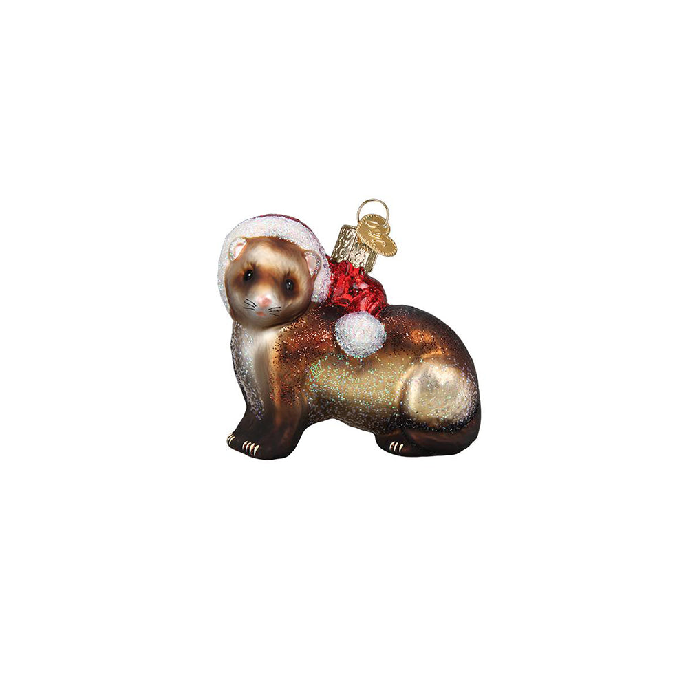 The Ferret Christmas Ornament by Old World Christmas brings you a beloved furry friend ready for the holiday season!