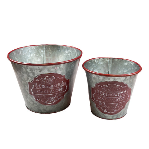 Metal Christmas Pots - Christmas Pots by Oak Street Wholesale