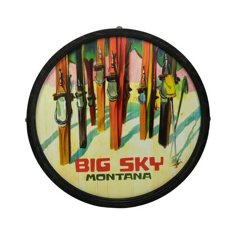 Big Sky Colorful Skis Barrel End by Meissenburg Designs