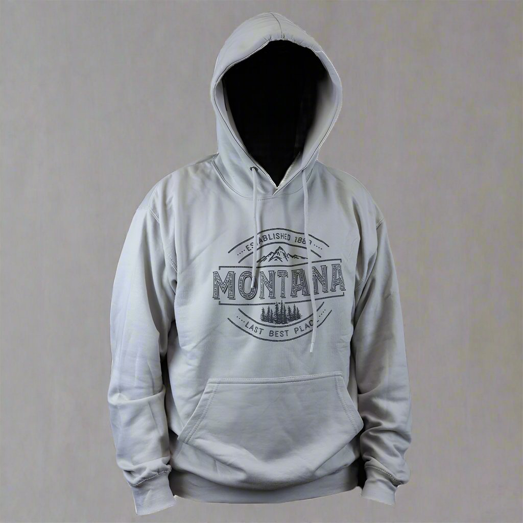 Concrete Channel Mountain Tree Montana Hoodie by Prairie Mountain