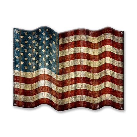 Corrugated Aluminum American Flag