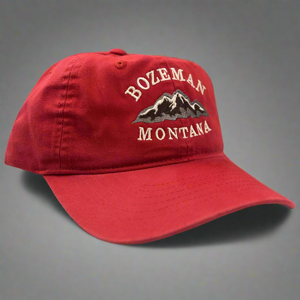 Dark Red Stage Coach Mountain Bozeman Cap by Lakeshirts - montana hats