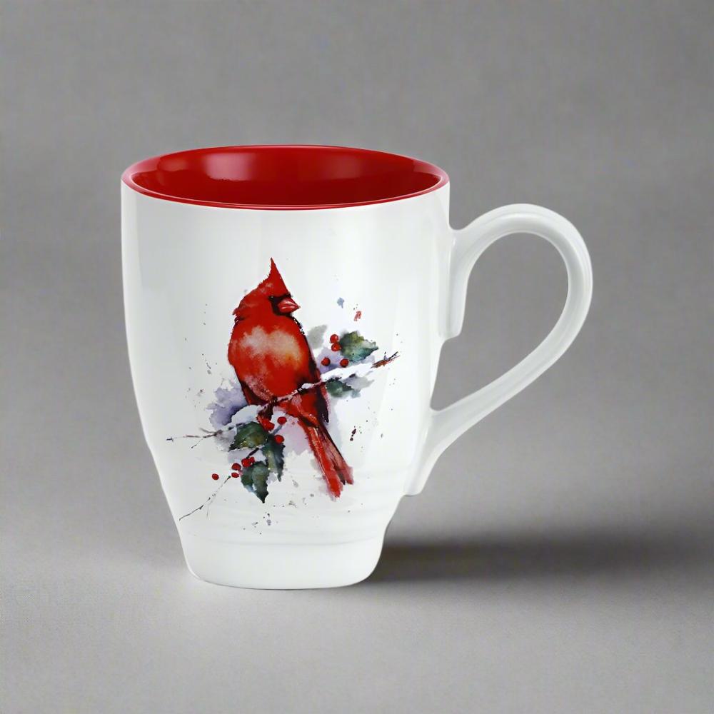 Dean Crouser Cardinal and Holly Holiday Mug