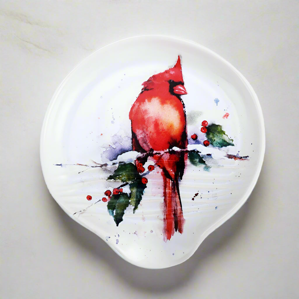 Dean Crouser Cardinal & Holly Spoon Rest