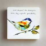 Chickadee on Branch Dean Crouser Square Plaque by Demdaco