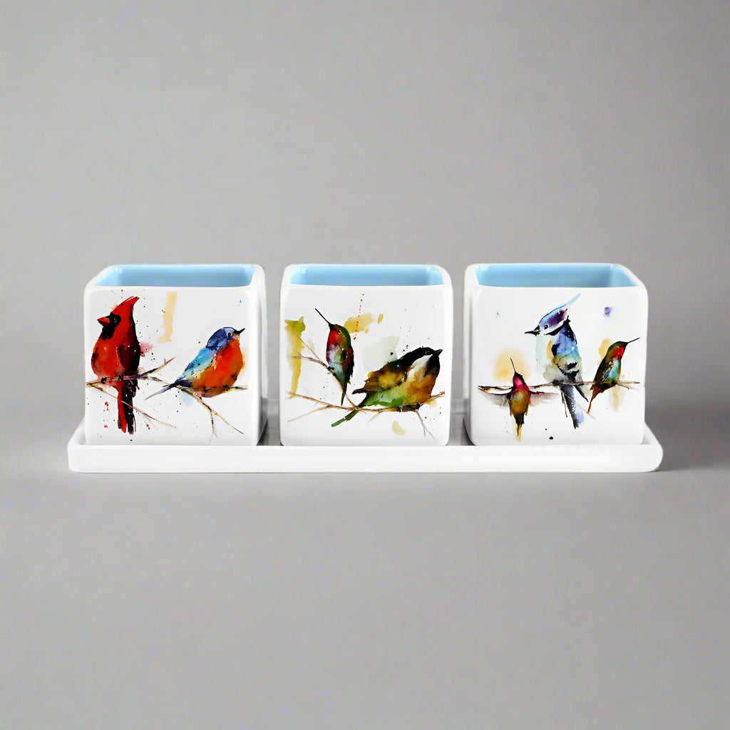 Bring the beauty of gardening to your kitchen with the Dean Crouser Herb Planter Set by Demdaco