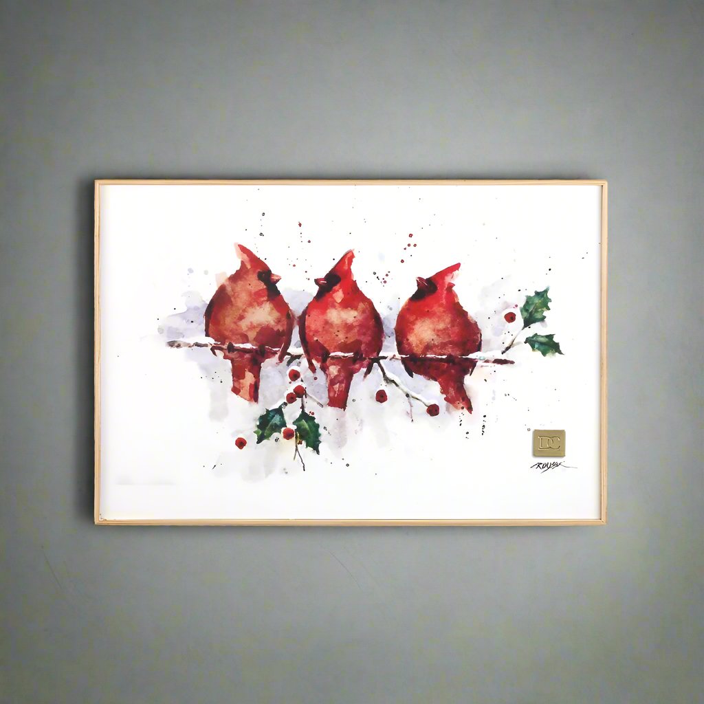 Three Round Cardinals Dean Crouser Holiday Wall Art by Demdaco