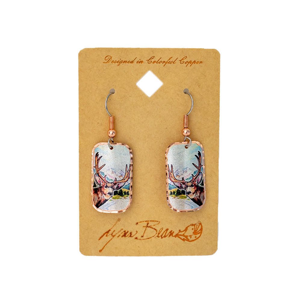 Deer and Mountain Earrings by Lynn Bean