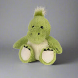 a soft green warmies dinosaur made with real lavender