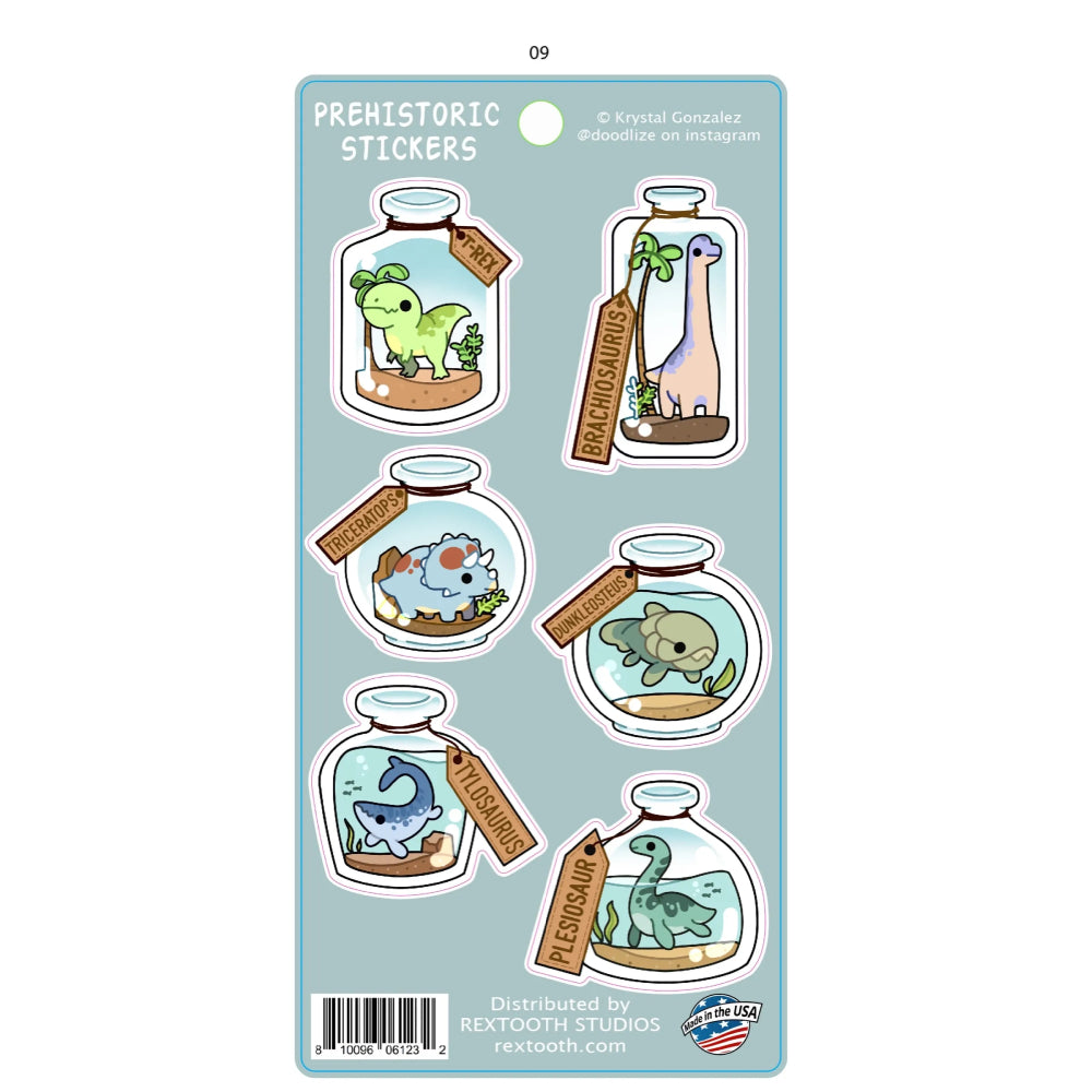 The Dinos in a Jar Set by Krystal Gonzalez lets you decorate your belongings with prehistoric cuteness!