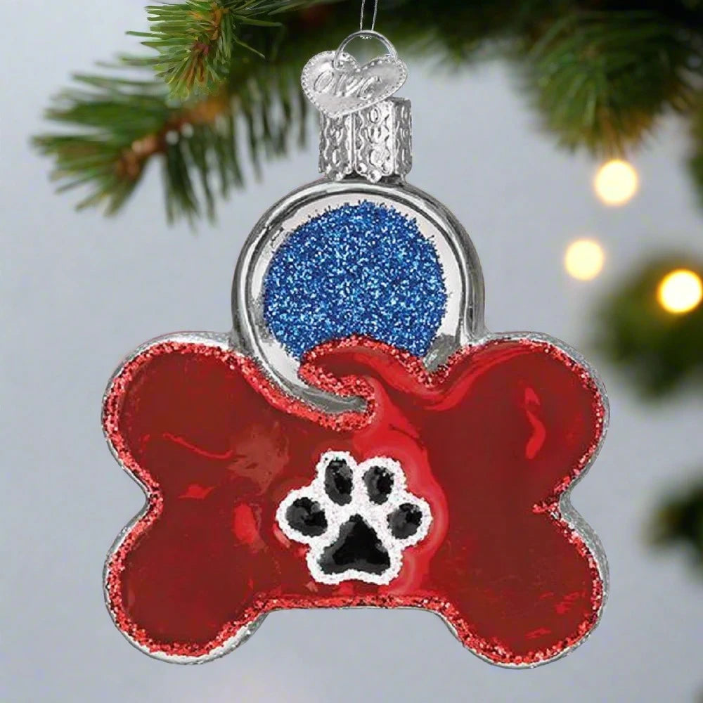 Dog Tag Glass Ornament