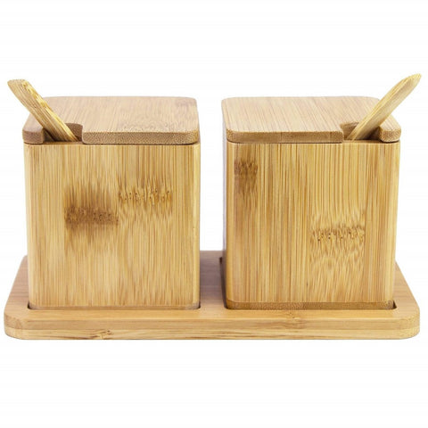 Double Dipper Salt Box by Totally Bamboo