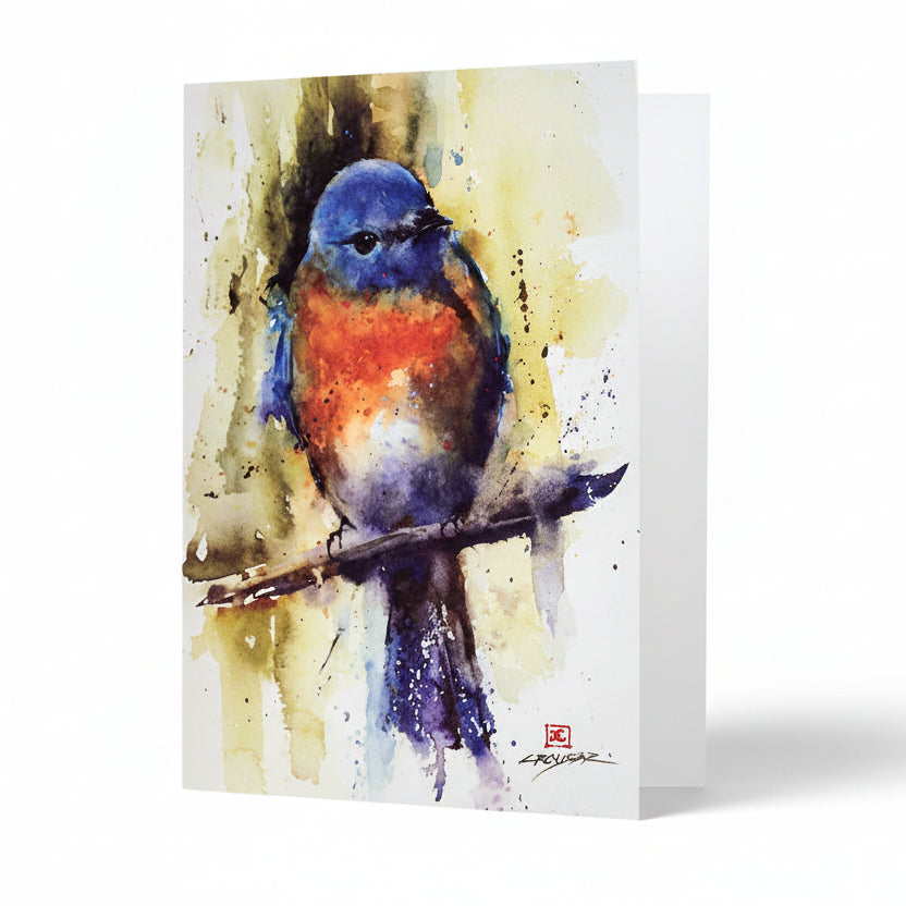 Dean Crouser Eastern Bluebird Watercolor Greeting Card