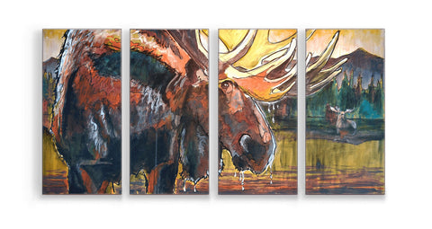Ed Anderson 4-Panel Old Moose Box Art by Meissenburg Design at Montana Gift Corral
