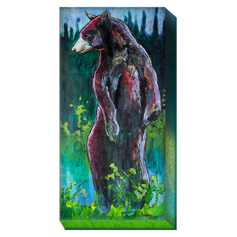 Witness the beauty of Montana wildlife with the Ed Anderson Black Bear Metal Box Wall Art by Meissenburg Designs!