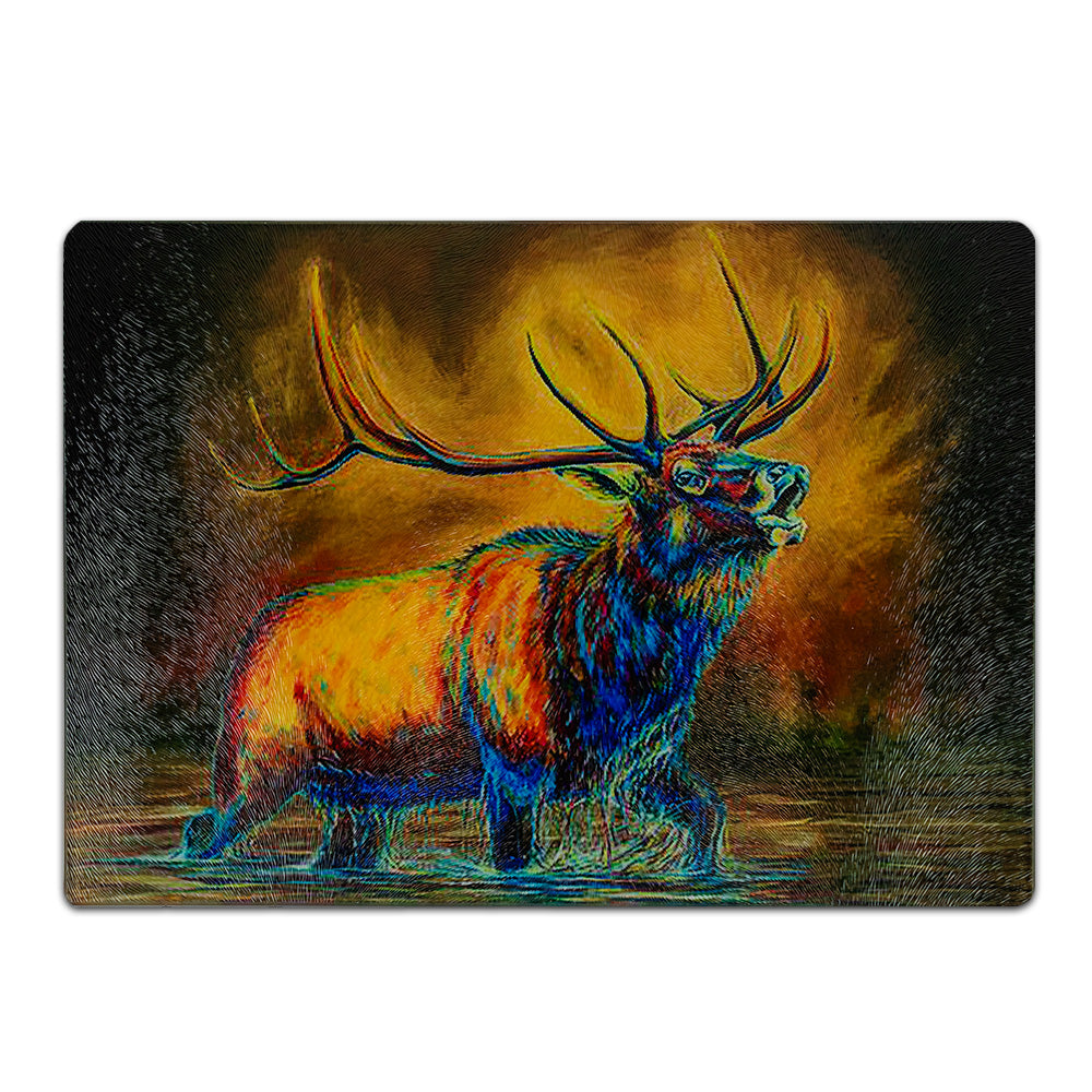 Elk Glow Cutting Board by G.P. Originals - colorful wildlife cutting board