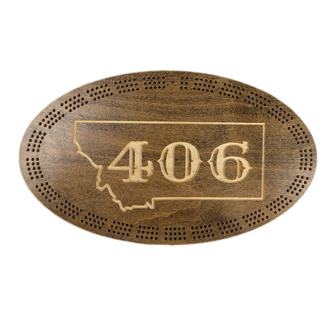 The Espresso and Natural 406 Cribbage Board by Knotty Pine Woodworks is a beautiful cribbage board that looks great in any living room or end table!